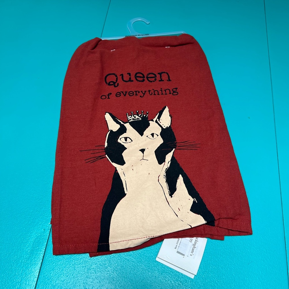 5/$20 Queen of everything teal towel